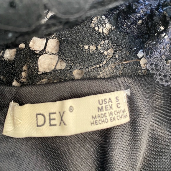 DEX Black Eyelet with mesh paneling midi dress | Sz S Goth Wednesday Halloween - Picture 13 of 15